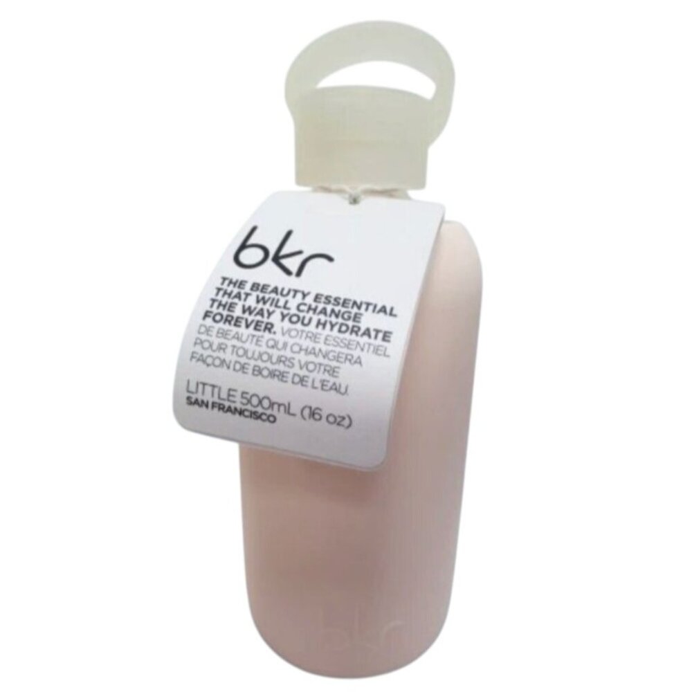 BKR Little Glass Water Bottle with Silicone Sleeve Tutu Pink 16oz/500mL